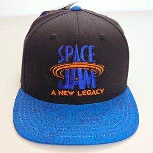 Space Jam Hat Cap Snap Back Black Blue A New Legacy Logo